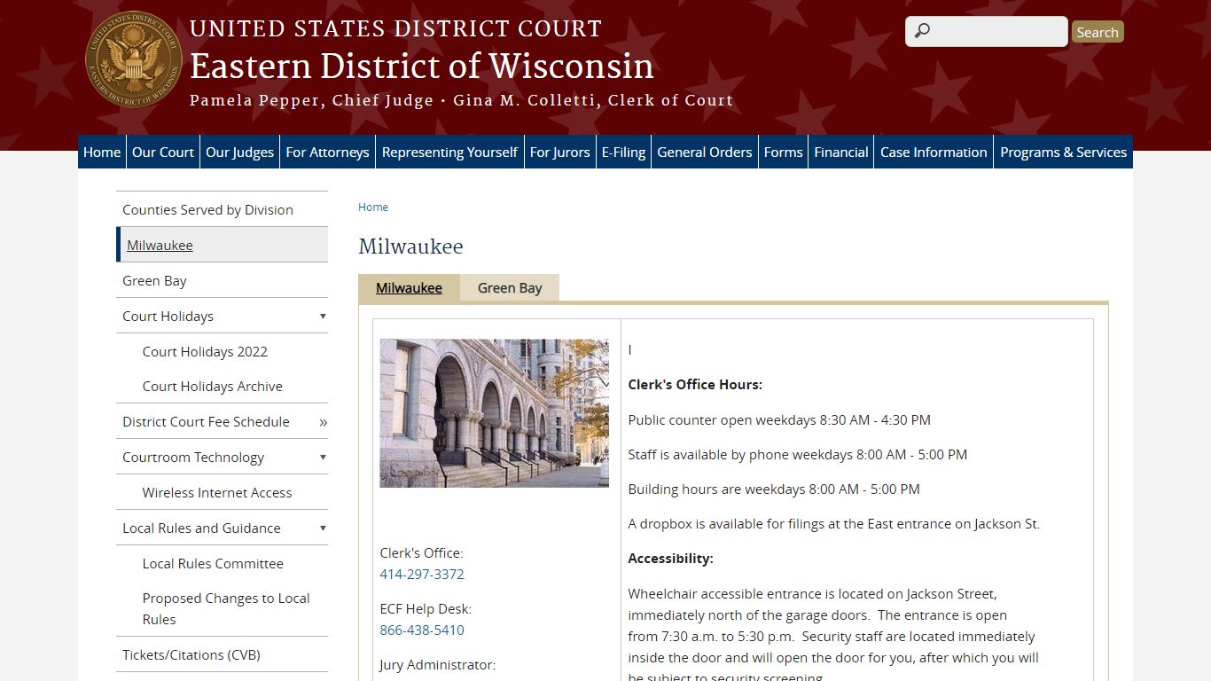 Milwaukee | Eastern District of Wisconsin - United States Courts